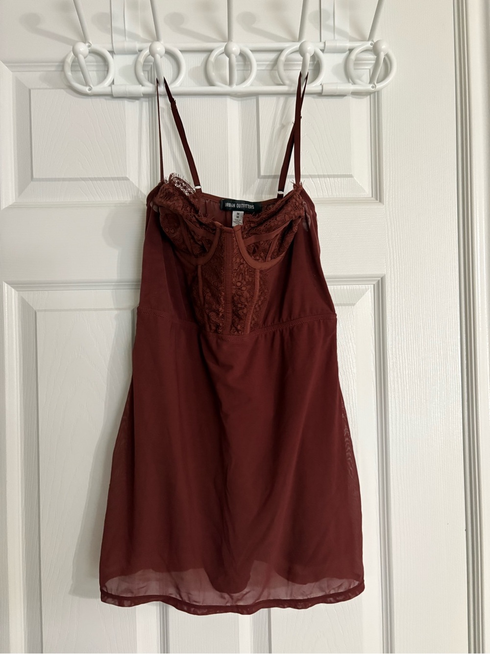 Urban Outfitters Wine Lace-Trim Slip Camisole